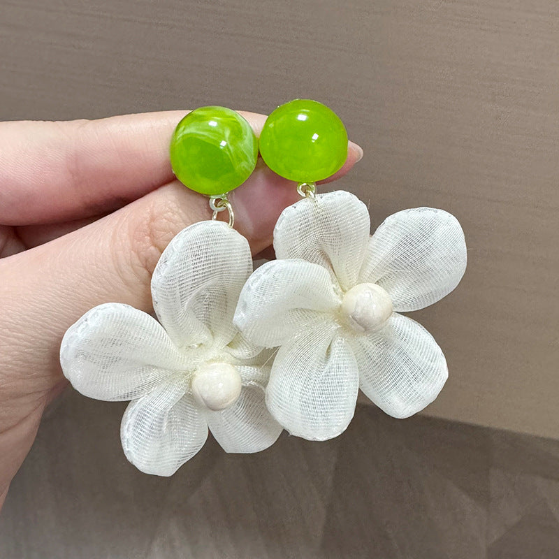 Artificial Beads Beaded Floral Drop Earrings