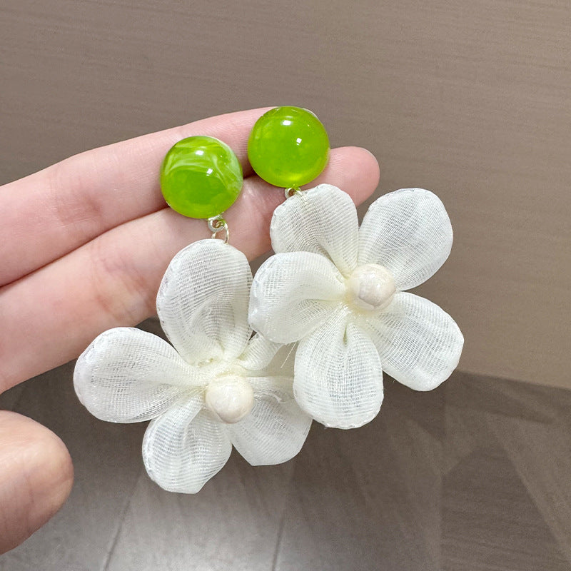 Artificial Beads Beaded Floral Drop Earrings