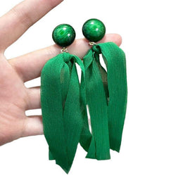 Artificial Stones Studded Circular Shaped Drop Earrings