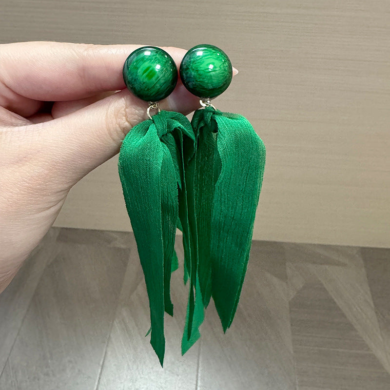 Artificial Stones Studded Circular Shaped Drop Earrings