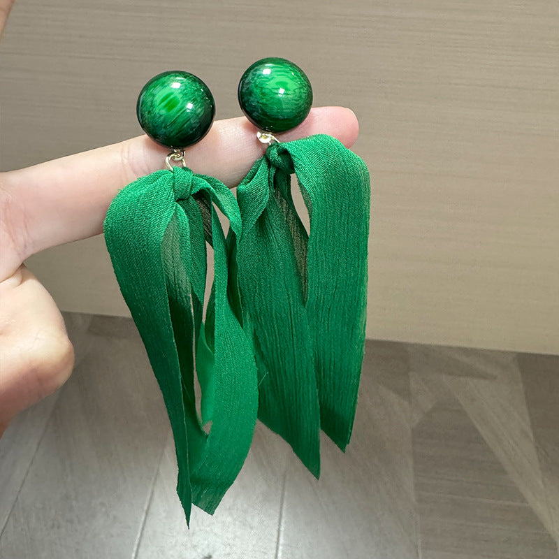 Artificial Stones Studded Circular Shaped Drop Earrings