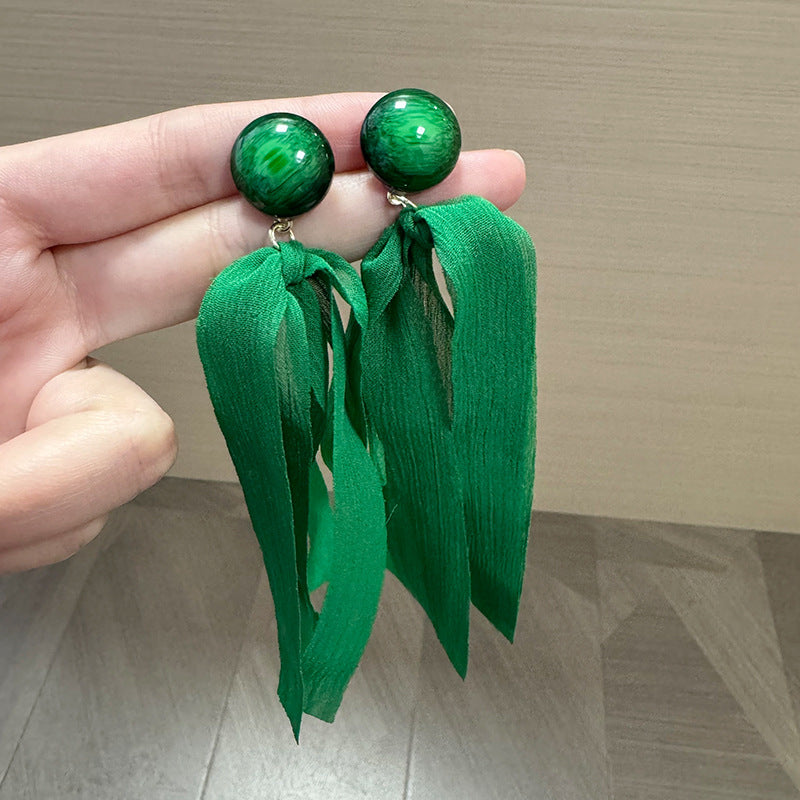 Artificial Stones Studded Circular Shaped Drop Earrings