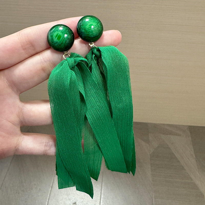 Artificial Stones Studded Circular Shaped Drop Earrings