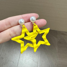 Star Shaped Drop Earrings