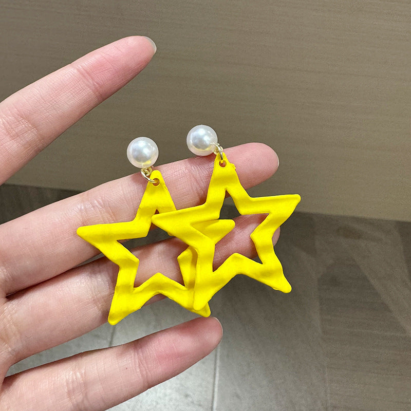 Star Shaped Drop Earrings