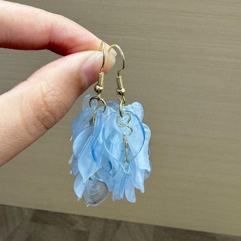 Gold Plated Leaf Shaped Drop Earrings