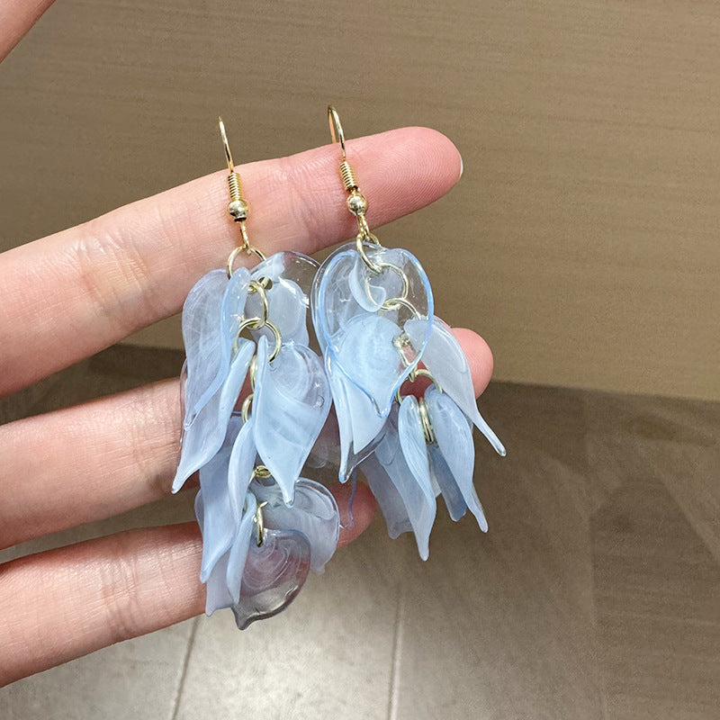 Gold Plated Leaf Shaped Drop Earrings