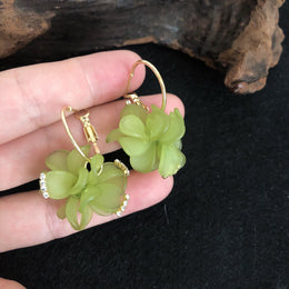 Floral Half Hoop Earrings