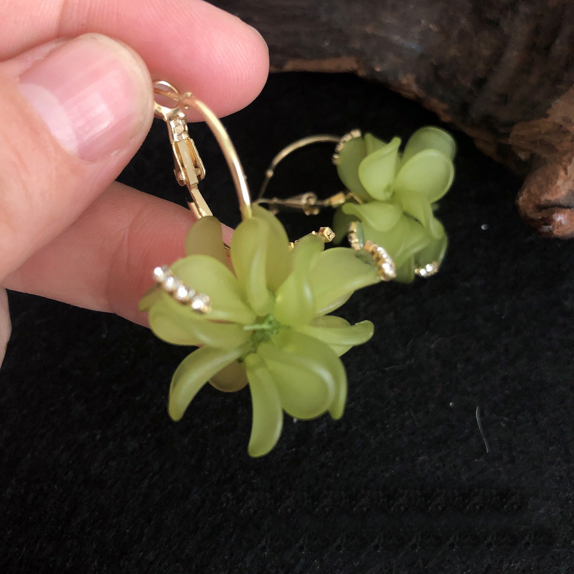 Floral Half Hoop Earrings