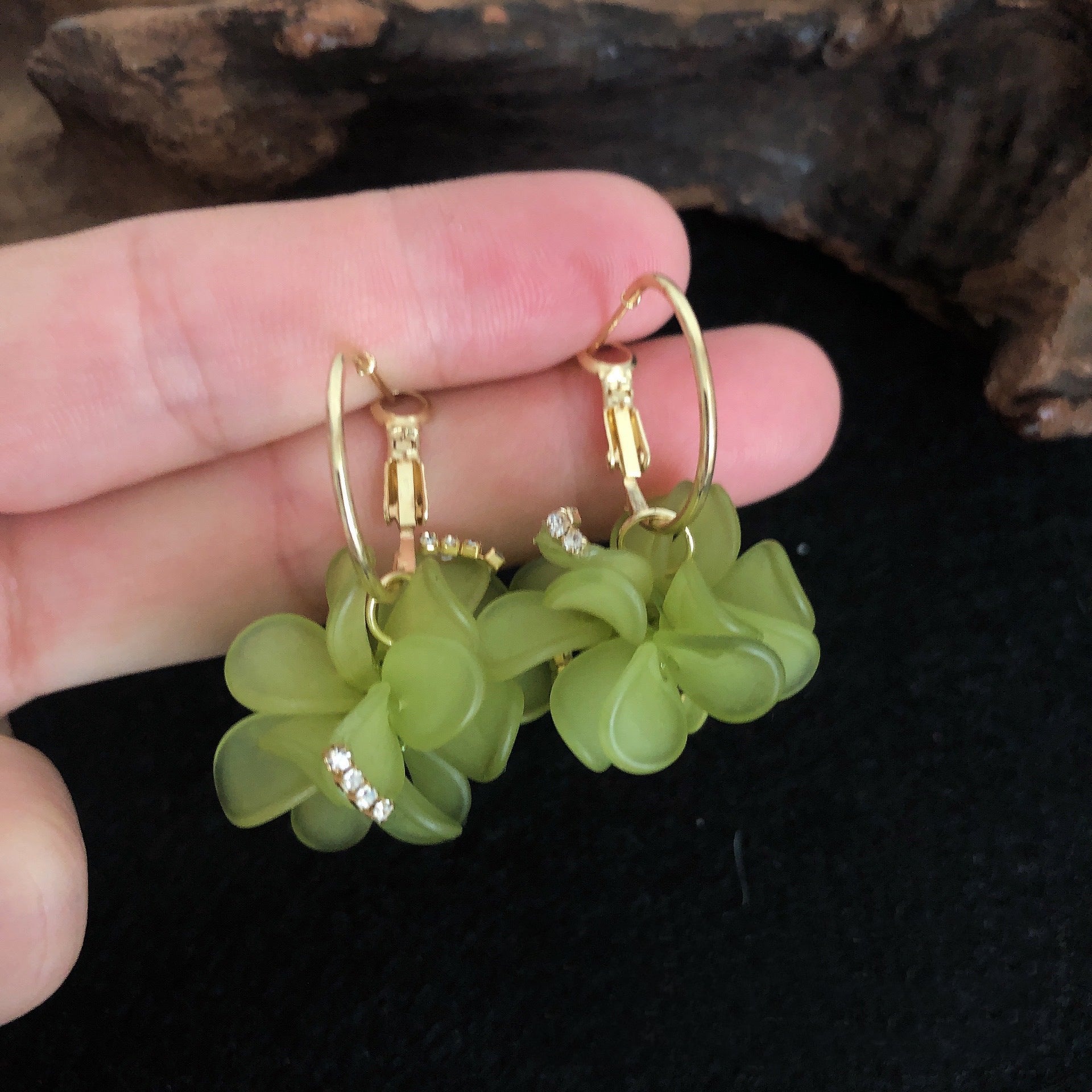 Floral Half Hoop Earrings