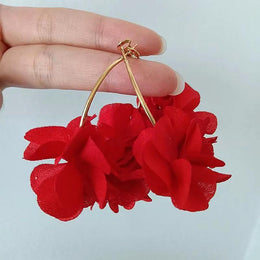 Floral Half Hoop Earrings