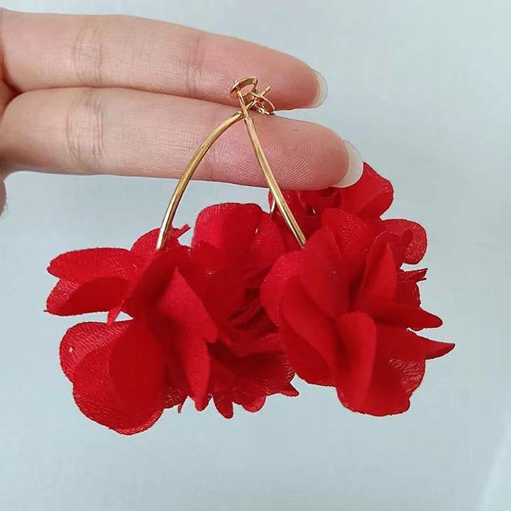 Floral Half Hoop Earrings