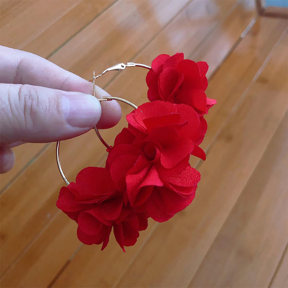 Floral Half Hoop Earrings