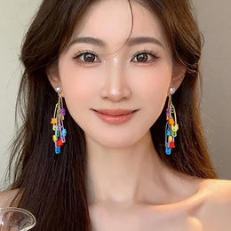 Star Shaped Drop Earrings