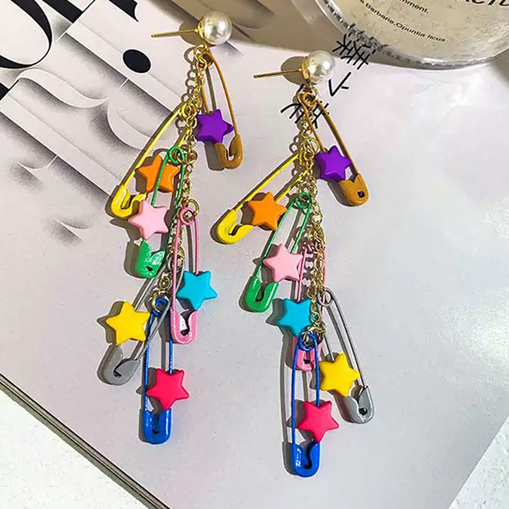 Star Shaped Drop Earrings