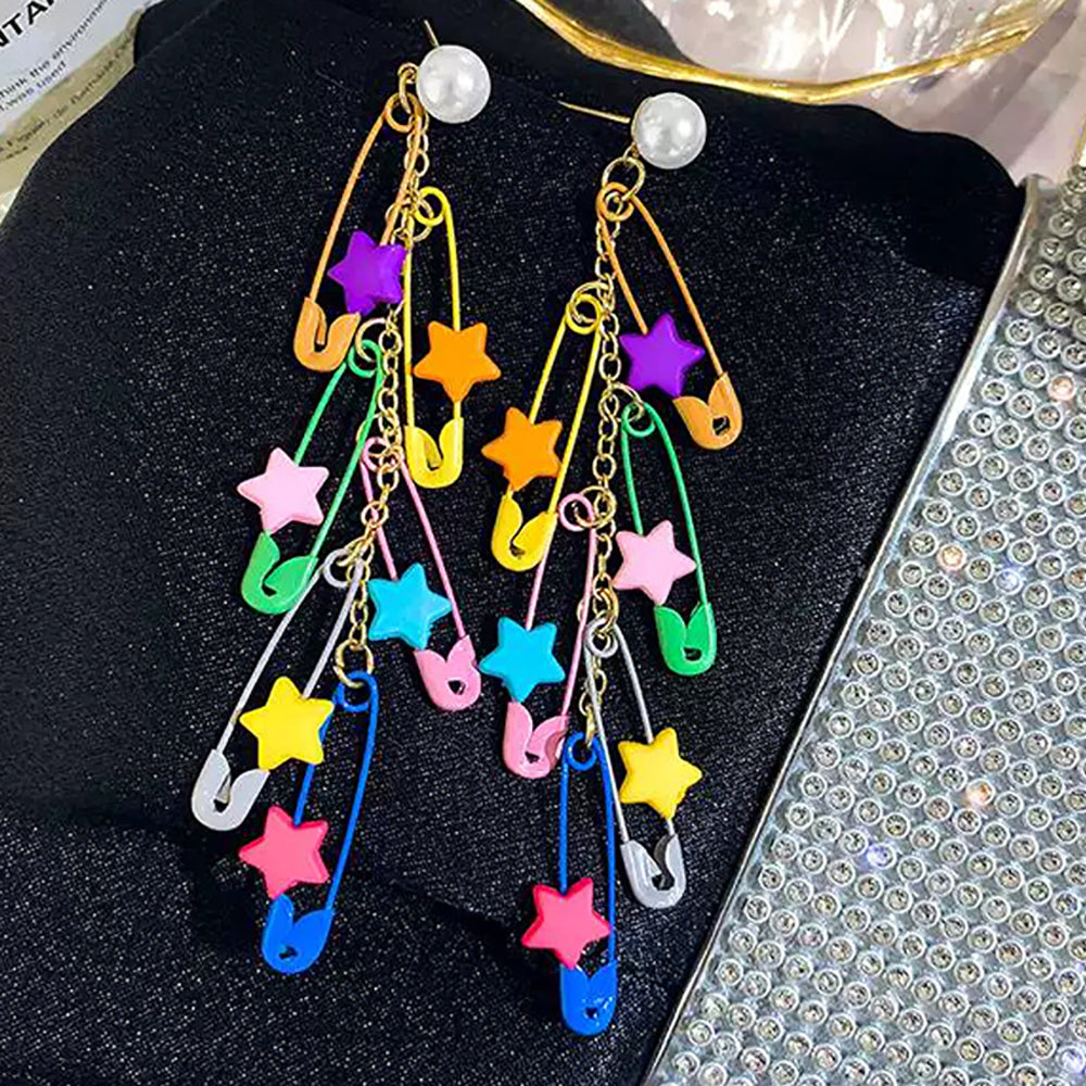 Star Shaped Drop Earrings
