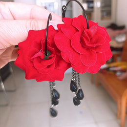 Floral Half Hoop Earrings