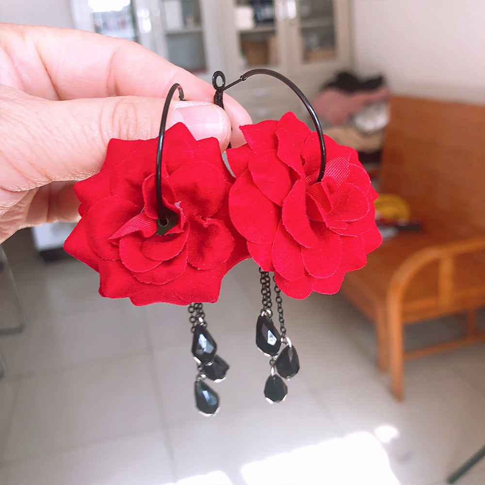 Floral Half Hoop Earrings