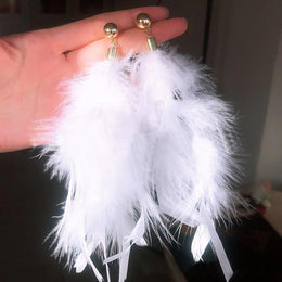 Feather Shaped Drop Earrings