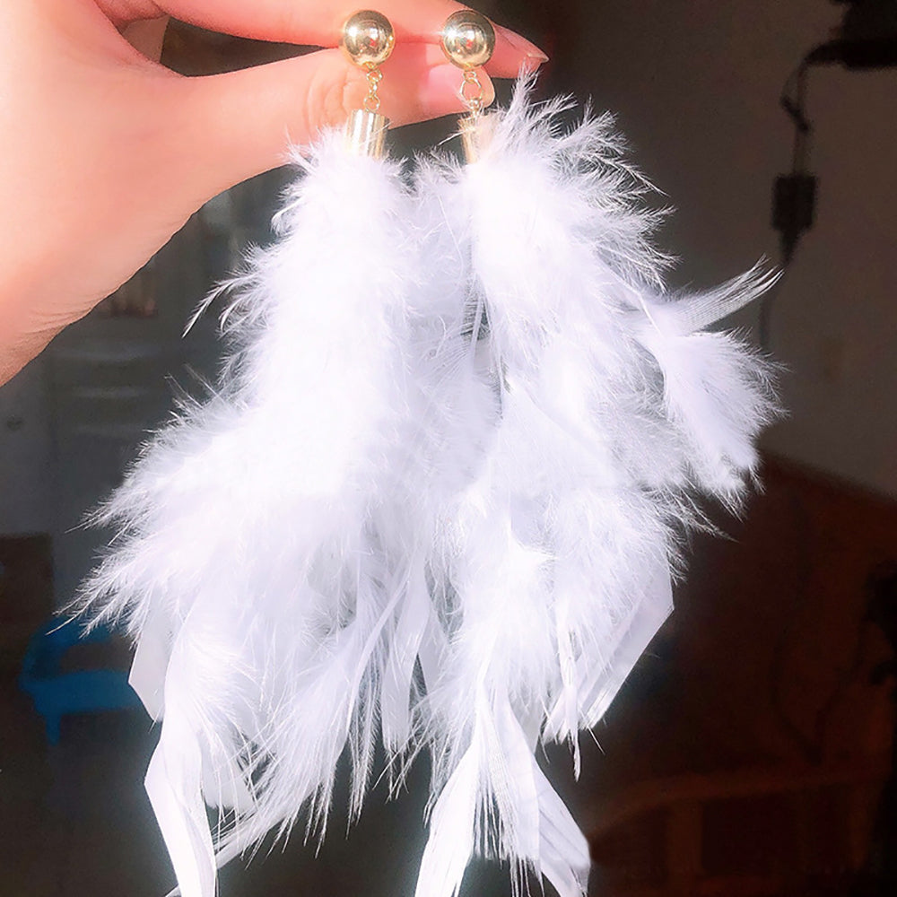 Feather Shaped Drop Earrings