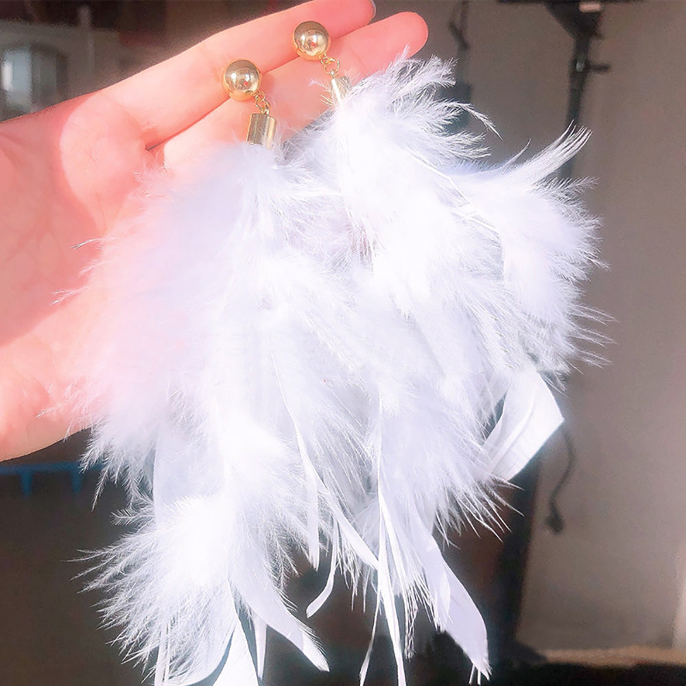 Feather Shaped Drop Earrings