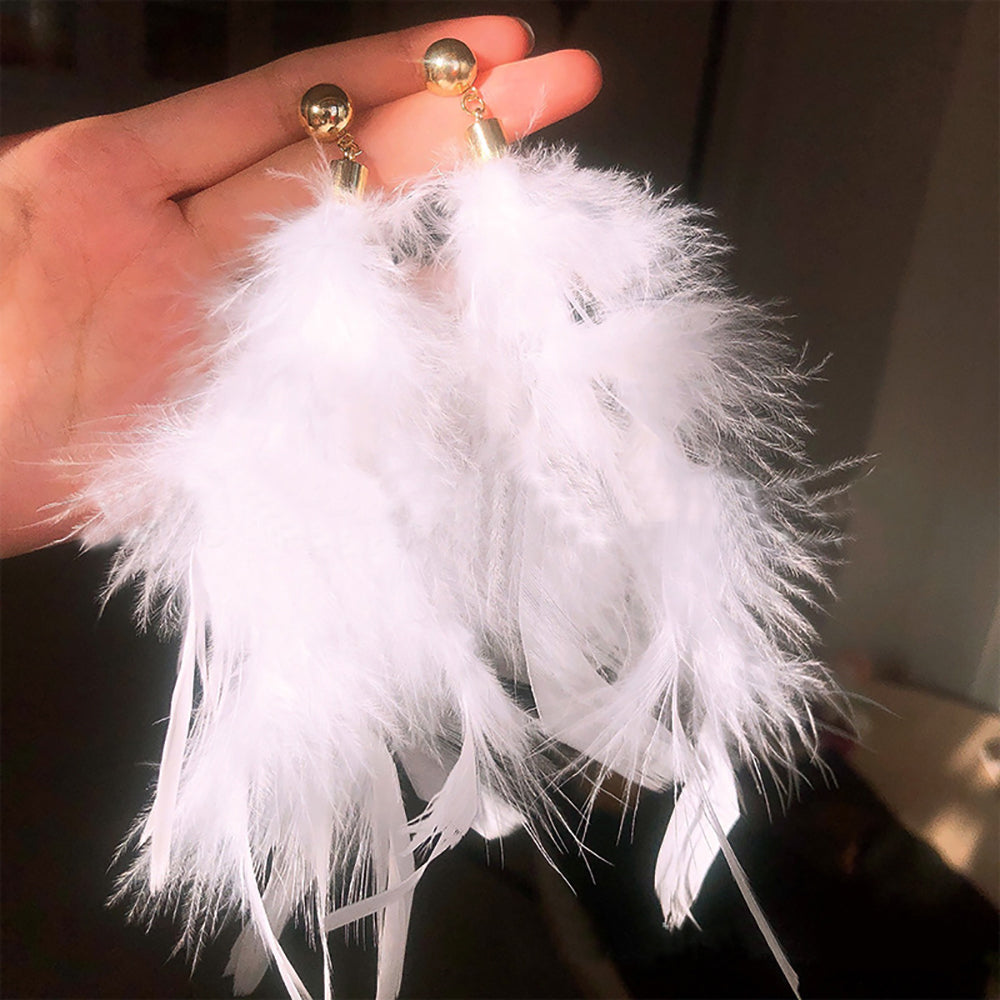 Feather Shaped Drop Earrings