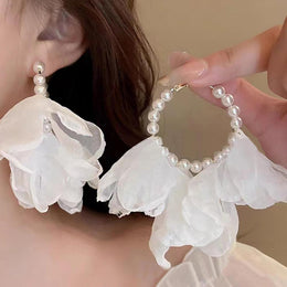 Floral Half Hoop Earrings