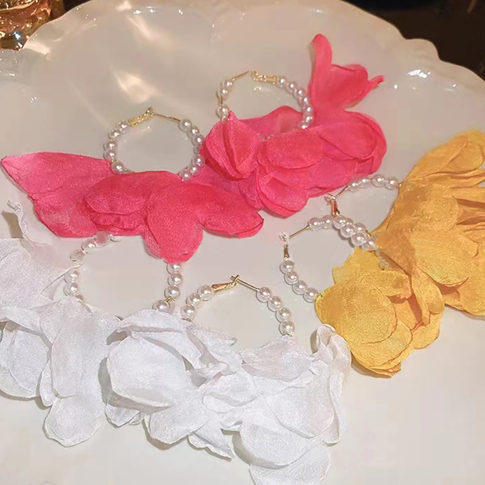 Floral Half Hoop Earrings