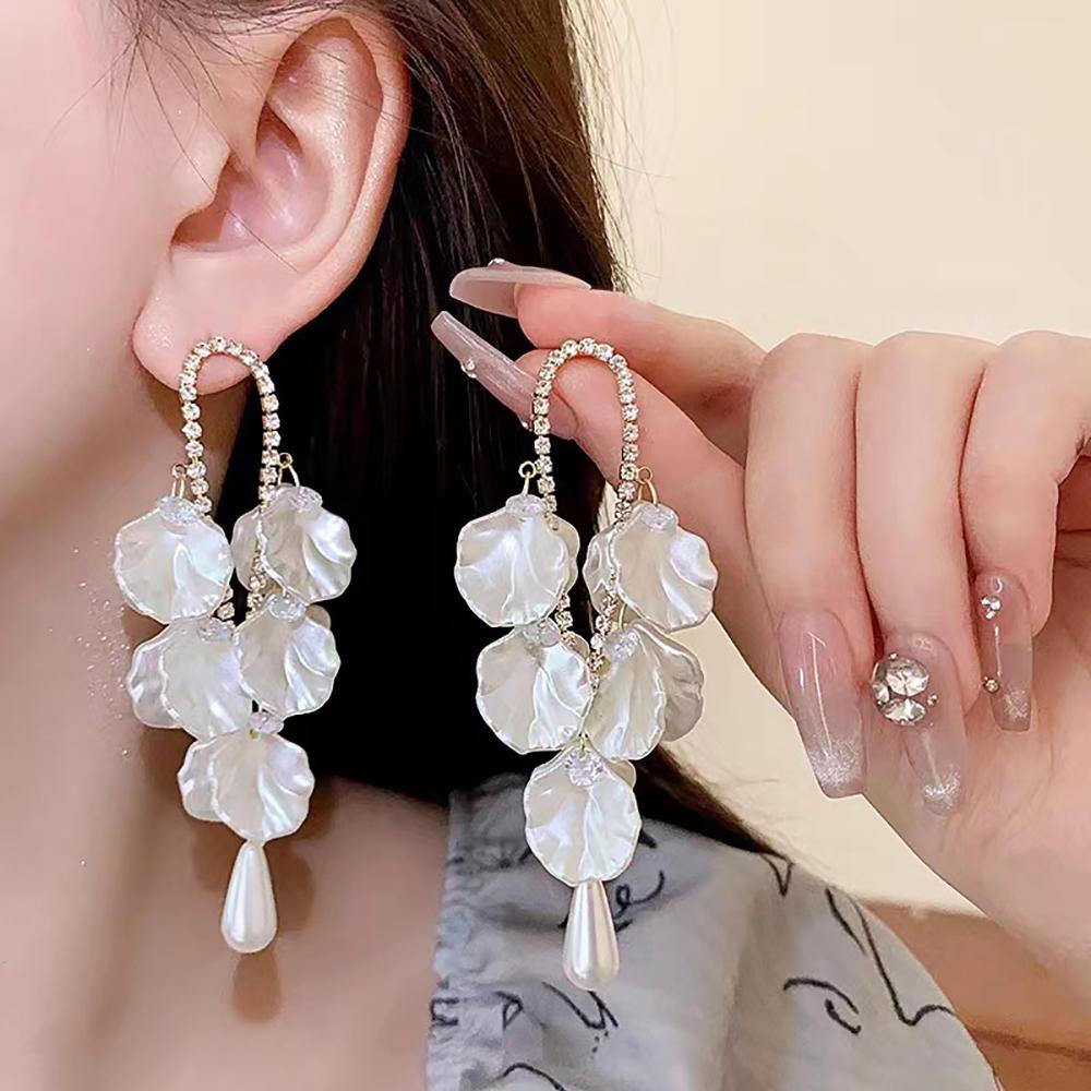 Leaf Shaped Drop Earrings