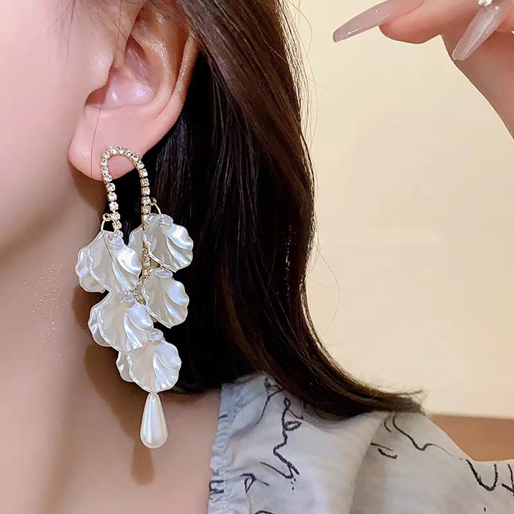 Leaf Shaped Drop Earrings