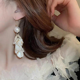 Leaf Shaped Drop Earrings