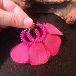 Floral Half Hoop Earrings