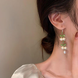 Leaf Shaped Drop Earrings