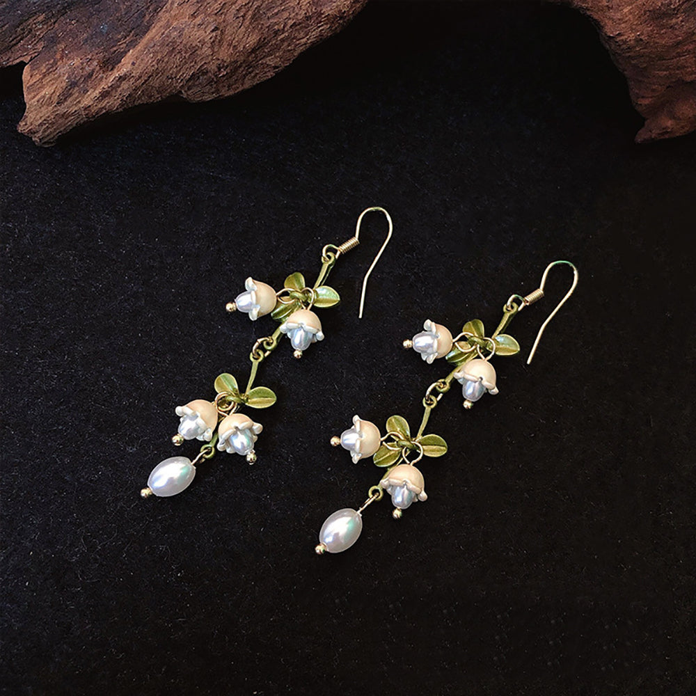 Leaf Shaped Drop Earrings