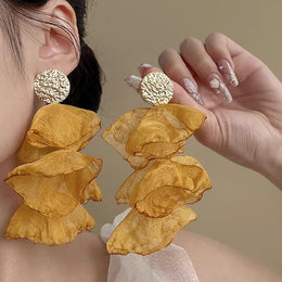 Leaf Shaped Drop Earrings