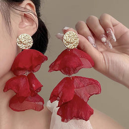 Leaf Shaped Drop Earrings