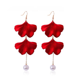 Leaf Shaped Drop Earrings