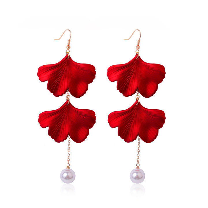 Leaf Shaped Drop Earrings