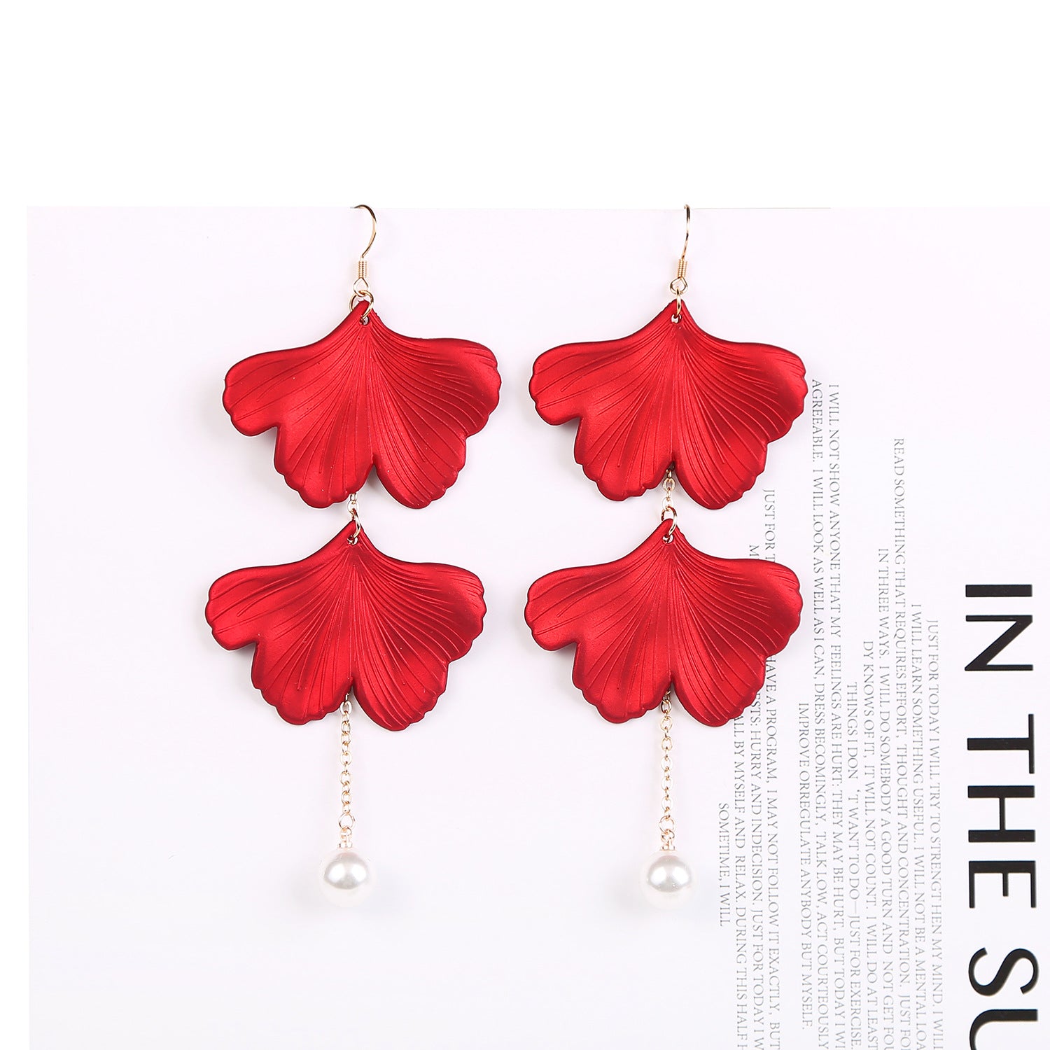 Leaf Shaped Drop Earrings