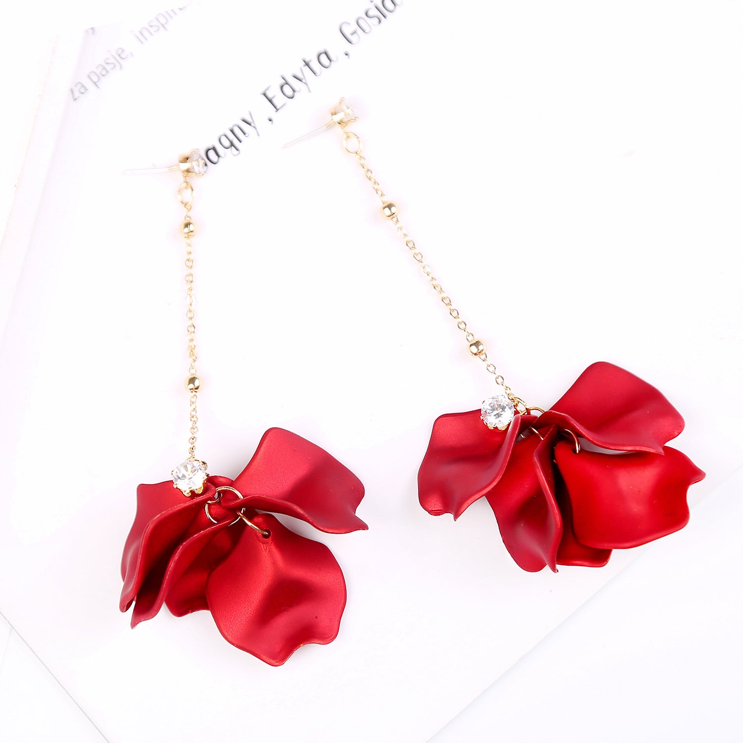 Leaf Shaped Drop Earrings