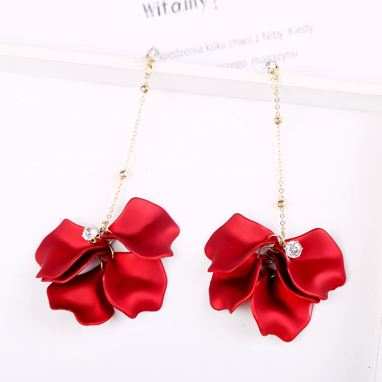 Leaf Shaped Drop Earrings