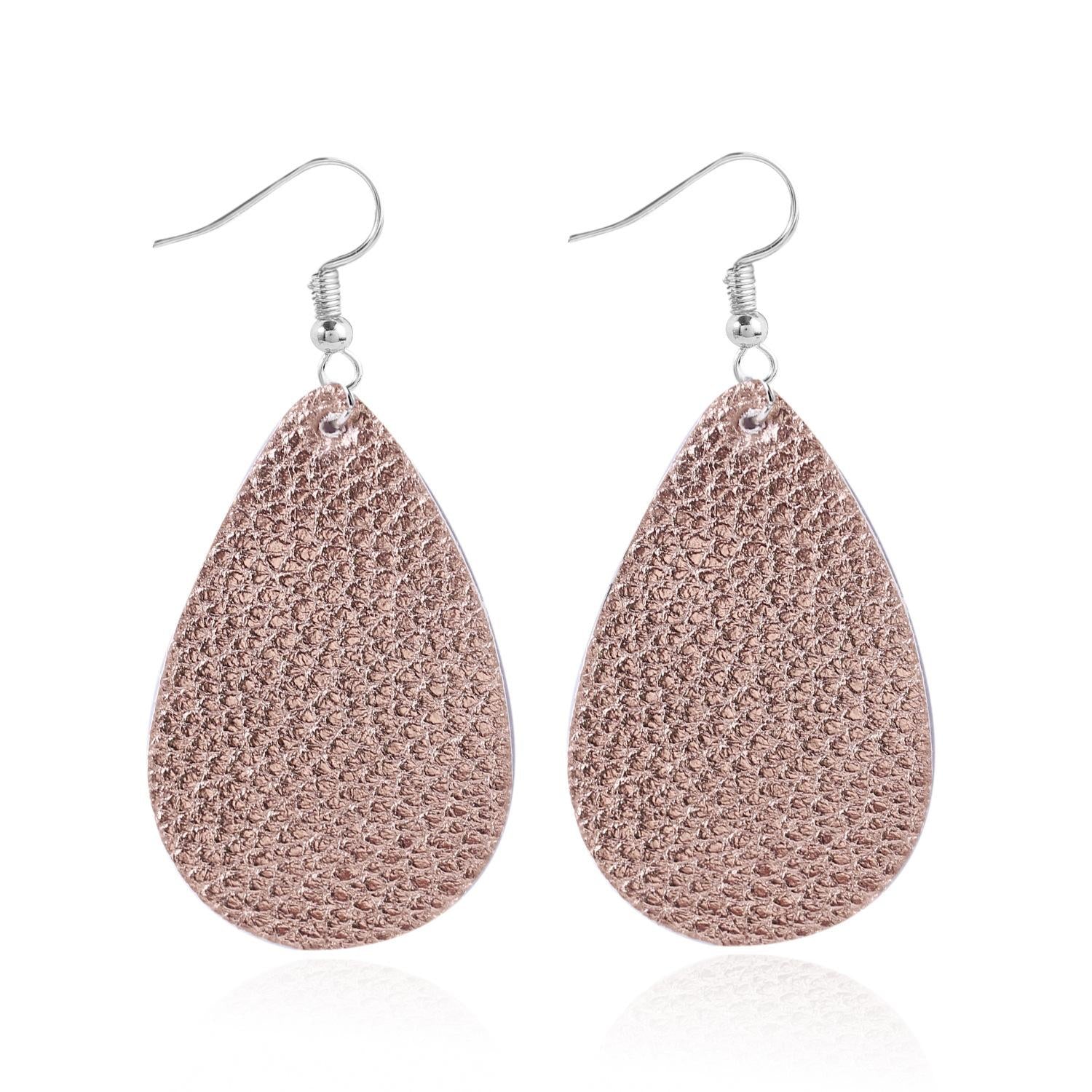 Silver-Plated Oval Shape Drop Earrings