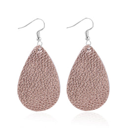 Silver-Plated Oval Shape Drop Earrings