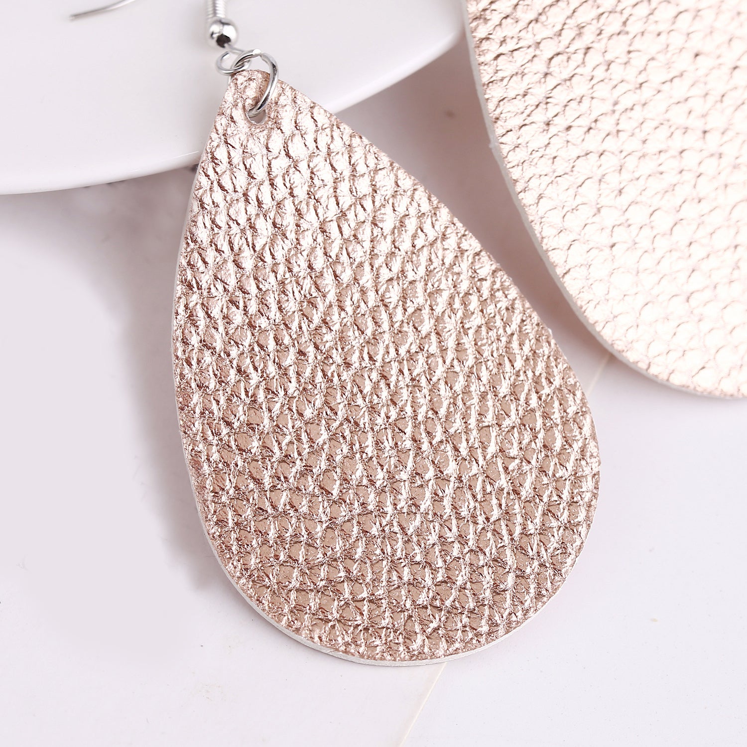 Silver-Plated Oval Shape Drop Earrings