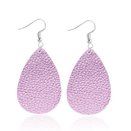 Silver-Plated Teardrop Shaped Drop Earrings