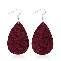 Silver-Plated Oval Shaped Drop Earrings