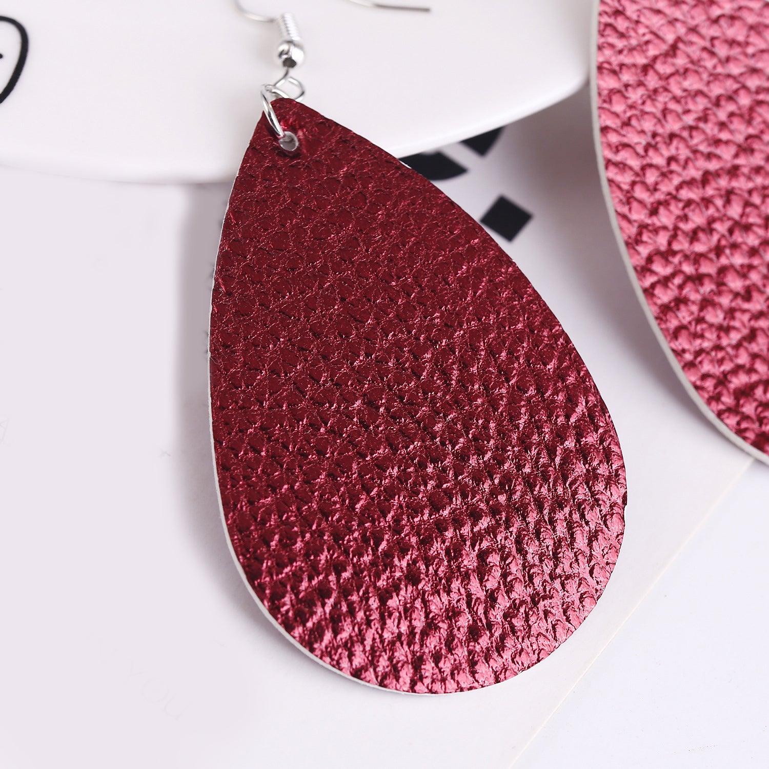 Silver-Plated Oval Shaped Drop Earrings