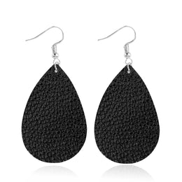 Silver-Plated Oval Shaped Drop Earrings