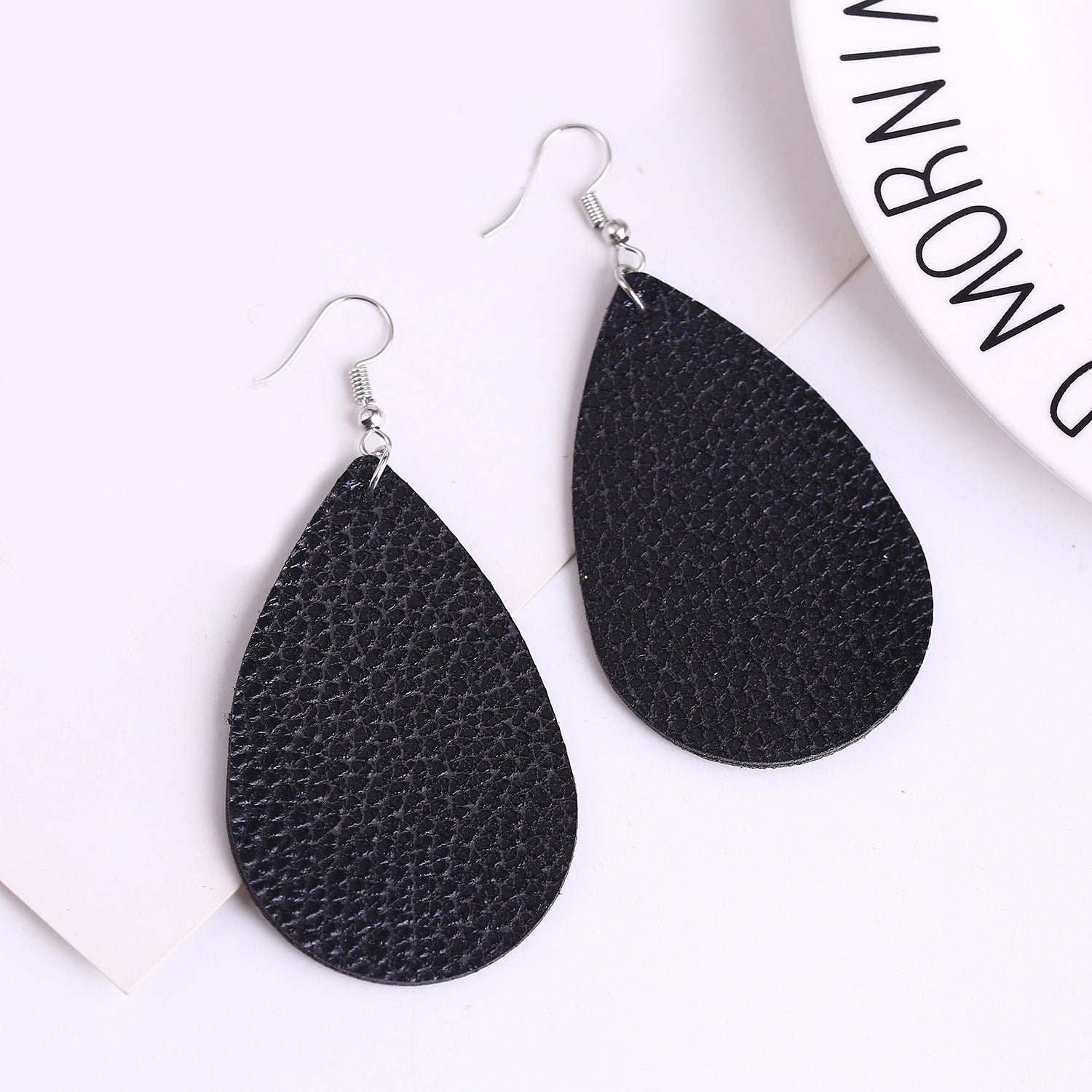 Silver-Plated Oval Shaped Drop Earrings