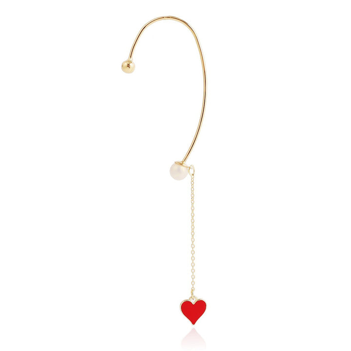 Gold Plated Artificial Beads Beaded Contemporary Ear Cuff